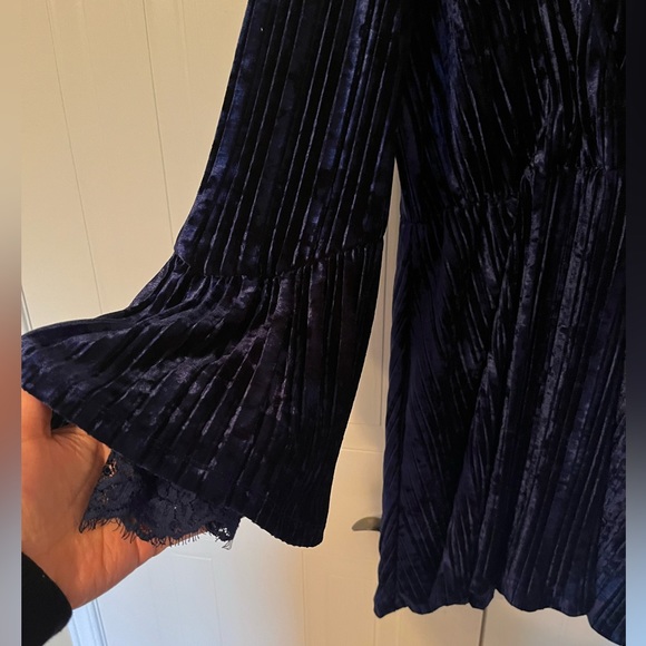 Blue Velvet Dress - Picture 2 of 4